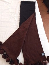 Schal, 100 % Alpaka, schwarz/braun, made in Peru, 180 cm lang, 22 cm breit