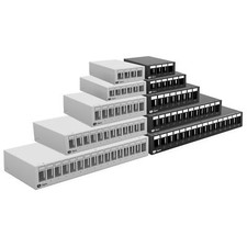 Patchpanel für Keystone Module 4 | 6 | 8 | 12 | 16-Port grau/schwarz Aufputz  