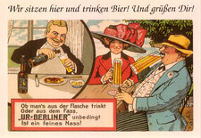 AK BERLIN UR-BERLINER "Wir sitzen hier - und trinken Bier..." 70/80er