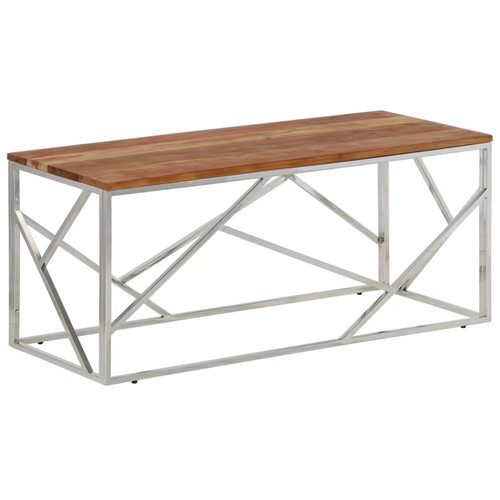 Couchtisch silbern edelstahl - couchtisch,