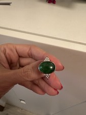 Ring 750 Weissgold Brillanten Jade Neu Unikat