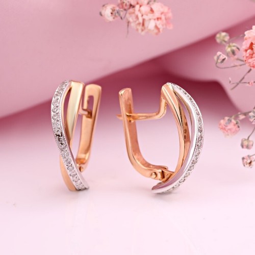Rose rotgold 585 ohrringe - rose,