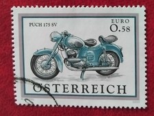Briefmarke Österreich Motorrad Moped Oldtimer Puch 175 SV 2002 gestempelt