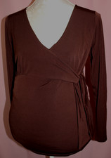 QUE SERA Umstandsmode  Langarm Shirt "Lady" Gr. 34-38 Braun 8% Elasthan NEU!