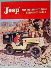 Top Rarität Mahindra Jeep Verkaufsprospekt CJ-3B CJ-4  + Frontlenker ~1966
