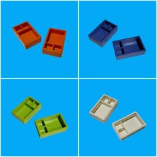 Playmobil - 2 x Box Kiste Behälter - 29 x 18 x 8 mm - mit Fächer Einteilung