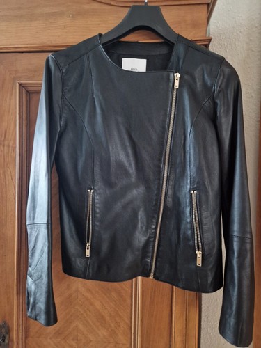 Lederjacke damen schwarz - lederjacke, m