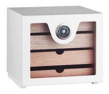 Humidor Schrank Angelo Cabinett weiß ca 60 Zigarren Acrylpolymere-Befeuchter