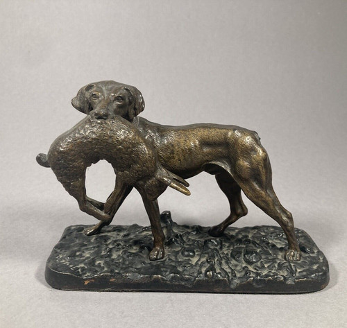 Bronze figur jagdhund - figur,