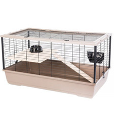 INTERZOO Nagerkäfig Hamsterkäfig Käfig für Meerschweinchen + Zubehör mokka 100cm