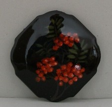 *Miniaturmalerei.Brosche. Handgemalt! Modeschmuck! Vogelbeeren. SCHÖNES GESCHENK