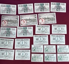 Schönes Lot / Sammlung mit 23 Banknoten Notgeld Stadt Holzminden um 1921