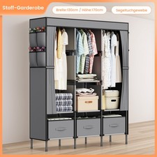 Kleiderschrank Stoffschrank Faltschrank Stoffkleiderschrank Schrank 130x45x170cm