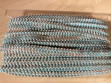 Borte, Band, Vintage, 1 Wickelkarte voll, blau-grau