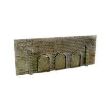 Backsteinmauer mit Galerie