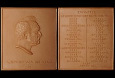 BERLIN: Porzellan-Plakette 1932. WERNER VON SIEMENS - VEREIN DER SIEMENS-BEAMTEN