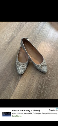 Silber glitzer ballerinas - glitzer,