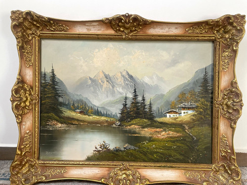 ölgemälde alpen panorama mit - alpen,