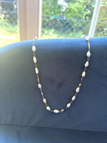 Goldkette mit 22 perlen - goldkette,
