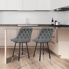 Fiona Barhocker grau Stoff mit