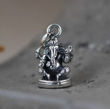 I05 Anhänger Hindu Gottheit Ganesha Skulptur Sterling Silber 925 