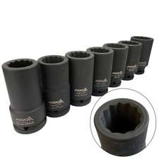 ASTA 3/4" Vielzahn Schlagnuss 12-Kant Schlagschrauber Steckschlüssel 24-36mm Kfz