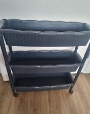 3-stöckiger plastic schwarzer Rollwagen/ Regal mit Rädern, Badezimmer, Küche etc