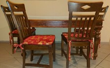 Tisch Mangoholz + 4 Stühle massiv Holz  