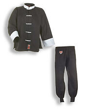 2. Wahl Kung Fu ANZUG Tai Chi WU SHU schwarz/weiß Baumwolle, Gr. 120