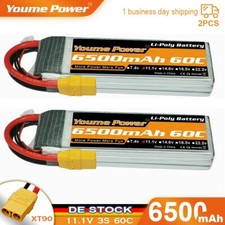 2pcs 11,1V 6500mAh 3S 60C Lipo Akku XT90 für RC Hubschrauber Quad Multi Auto LKW