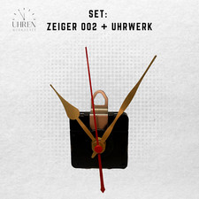 Quarzuhrwerk lautlos mit Zeiger - Set 9 cm schwarz weiß gold - Uhrwerk (02)