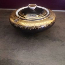 Weimar Porzellan ** Feine  Dose , Deckeldose,Zierdose , Bonboniere Kobalt gold