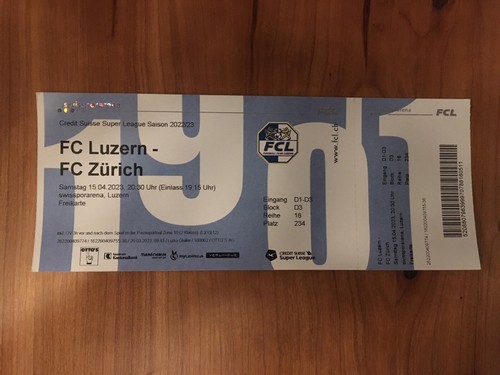 Used ticket luzern fc - used,