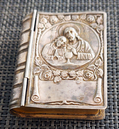 Antike rosenkranzdose buchform - antike,