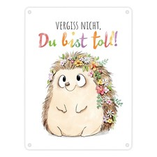 Igel Metallschild in 15x20 cm