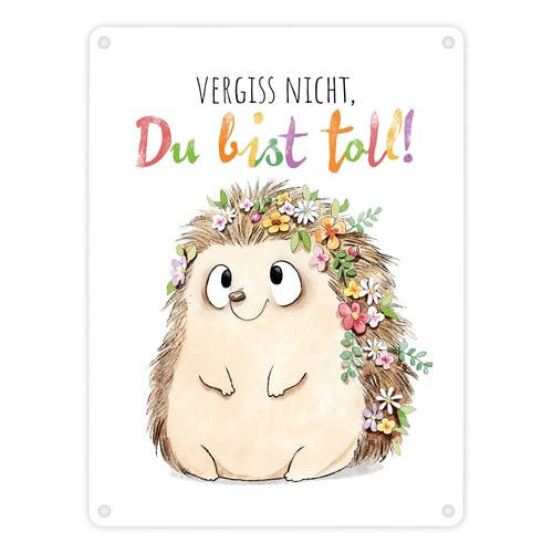 Igel metallschild 15x20 cm - igel,