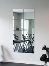 yuzeyurun Wandspiegel Fliesen in voller Länge, HD Glas Fitnessspiegel, 8 Stück 25 x 25 cm 