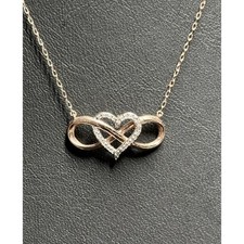 ITALIENISCHE HALSKETTE ROSEGOLD UND DIAMANT EWIGES HERZ SKY