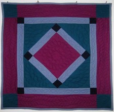 Quilt- Wandbehang "Karos" Patchwork Textil-Wandbildca. 70x70 cm