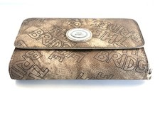 THE BRIDGE, GROSSES PORTEMONNAIE, LOGO DRUCK, BEIGE, LEDER, GUTER ZUSTAND