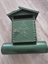 Briefkasten aus Schmiedeeisen Antik mit Zeitungsrolle Handmade