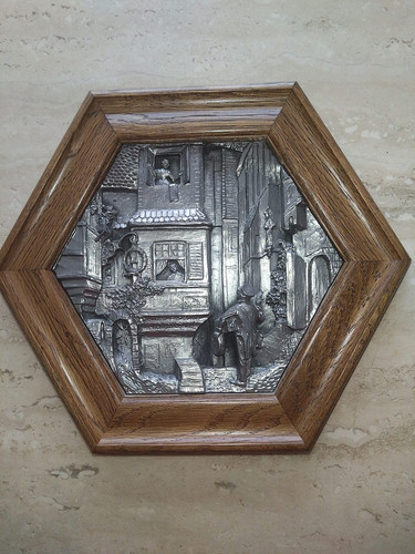 Zinn relief bild von busch - zinn,