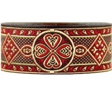 10 M Borte 33 mm Breit 35401_1 Bordeaux-Gold Mittelalter Borten  1,199€/ m