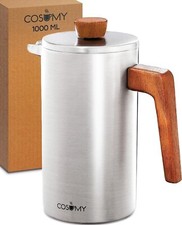 French Press 1L Edelstahl Holz