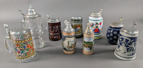 Bierkrüge mit zinndeckel - bierkrüge,