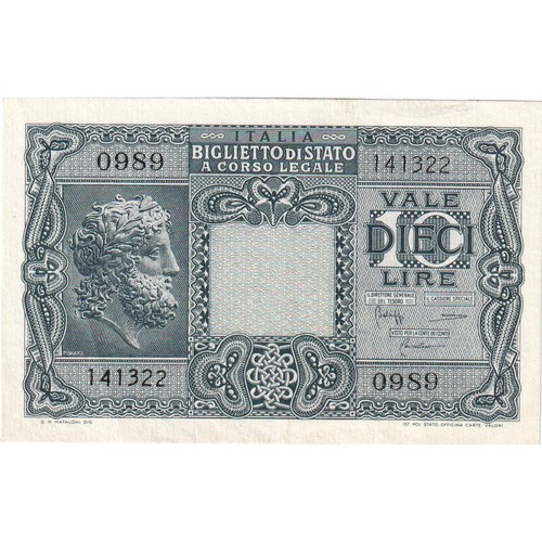 Geldschein italien 10 lire - italien,,