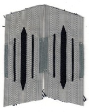 1 Paar Kragenspiegel Feuerwehr schwarze Durchzüge Rollenware 2.WK original