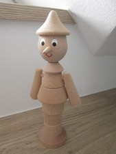 Pinocchio Figur Stapelfigur Steckfigur Holzfigur natur Holz 23 cm Top wie neu