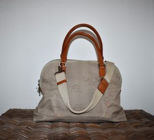 LA MARTINA ✨ Handtasche Tragetasche Schultertasche Beige Nylon +  Leder