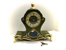 Vintage *Hermle* Pendule Kaminuhr 8Tage Pendelwerk vergoldet Sammler